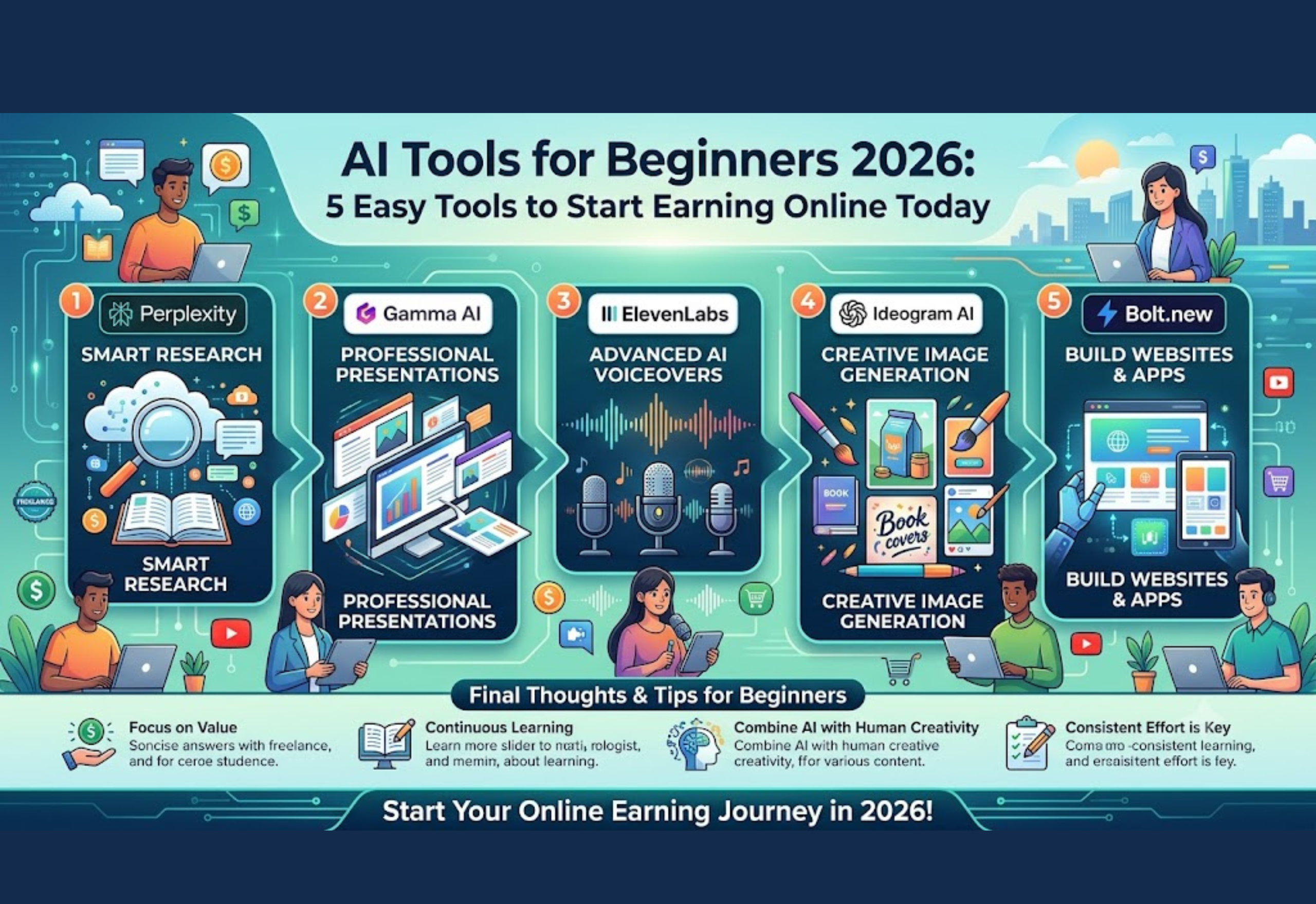 AI tools for beginners 2026 earning online using ChatGPT Canva CapCut