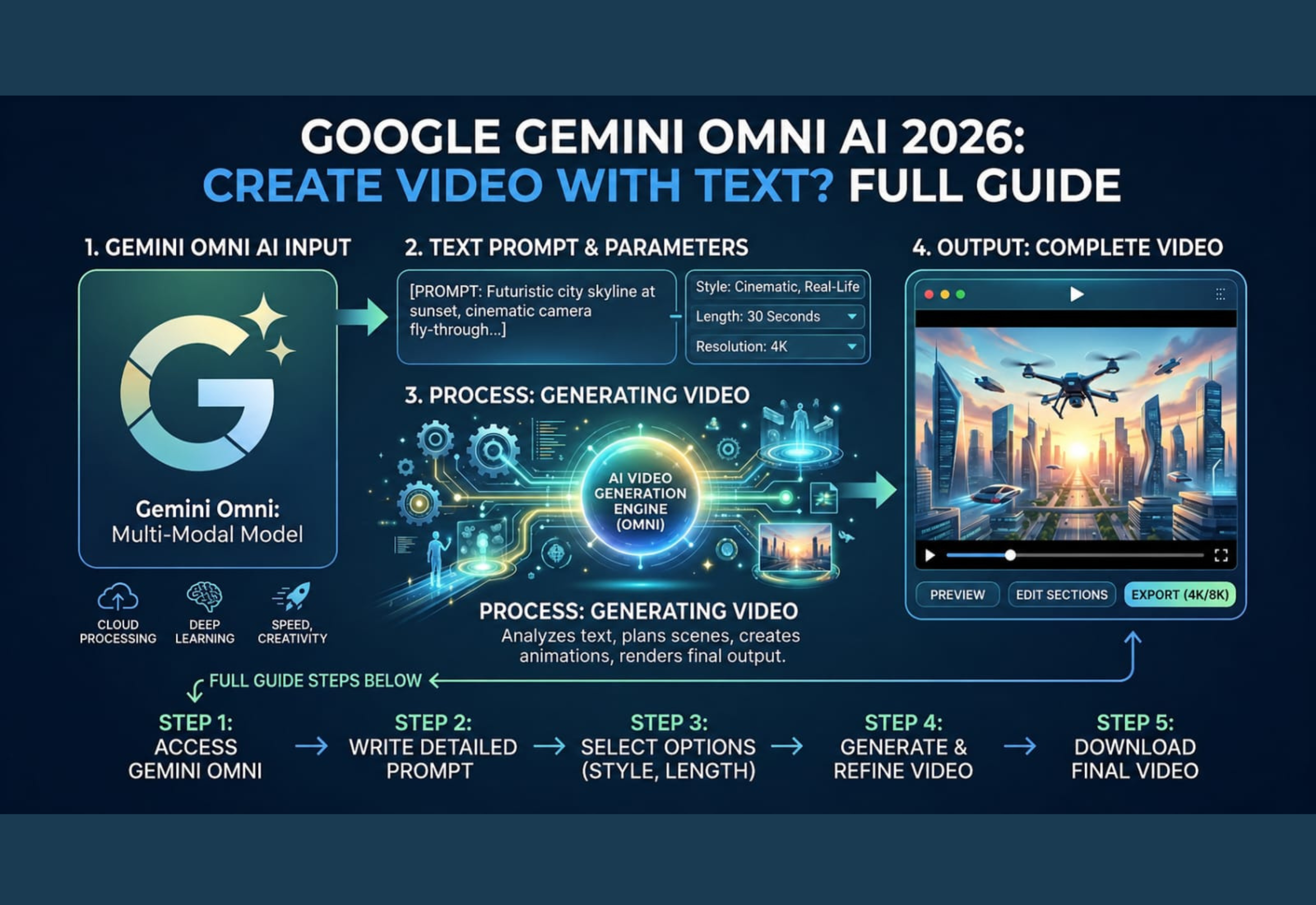 Google Gemini Omni AI 2026 creating video from text prompt