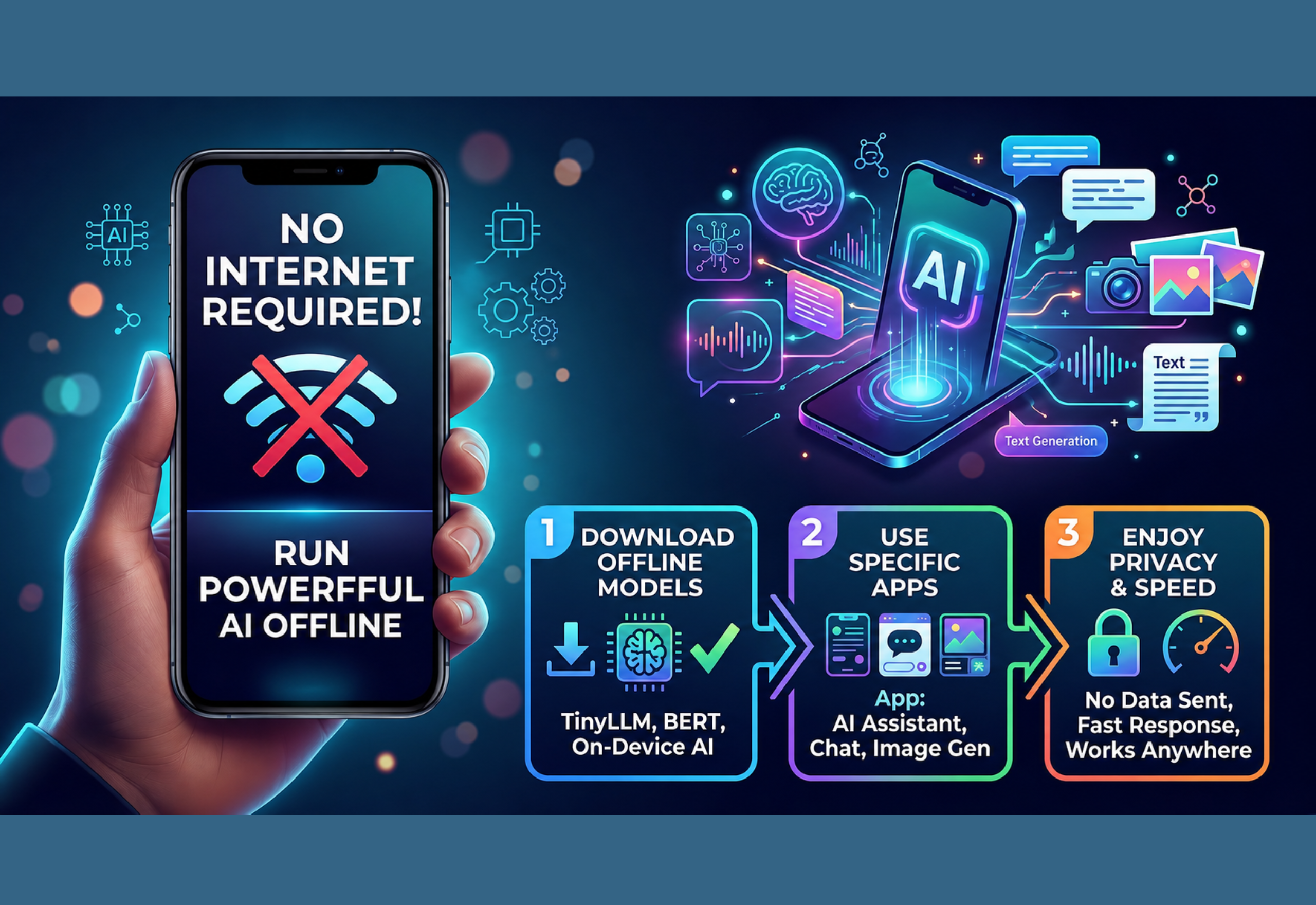 Run AI offline on your phone without an internet connection using on-device AI technology