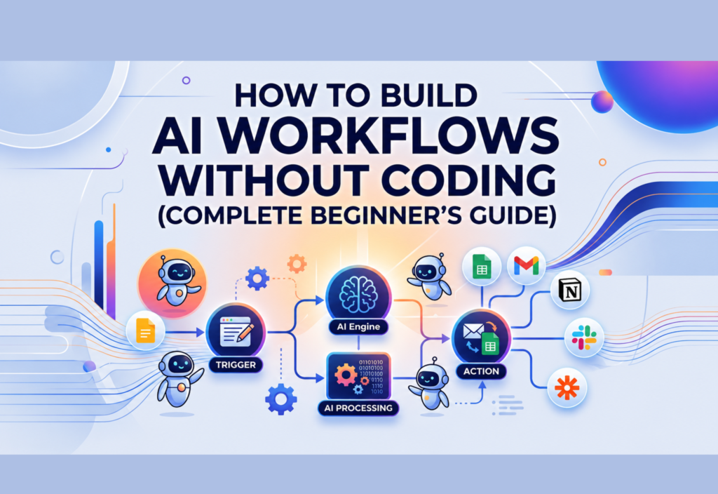 Build AI workflows without coding using no-code AI automation tools and connected business apps