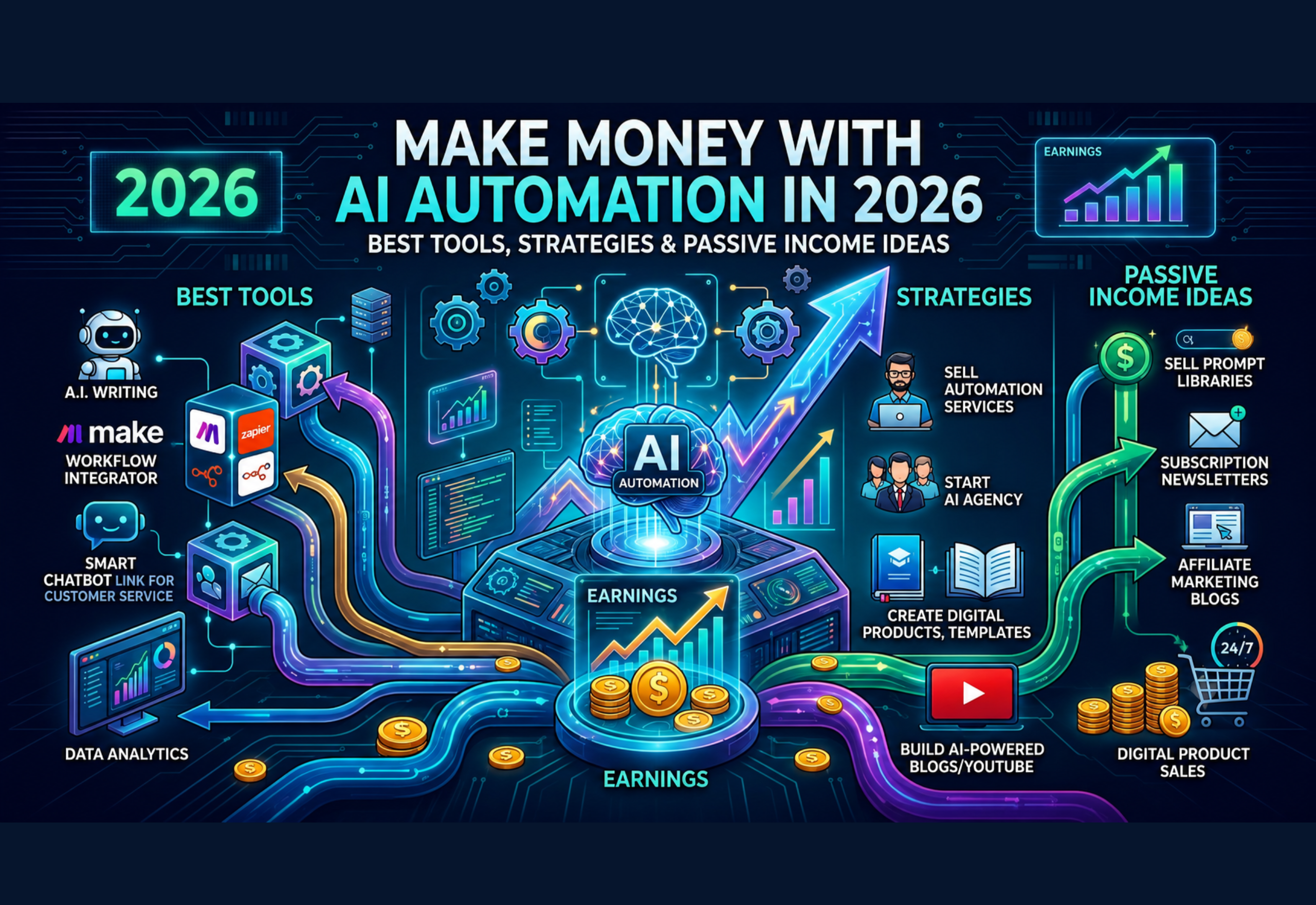 Make Money with AI Automation using the best AI tools and passive income strategies