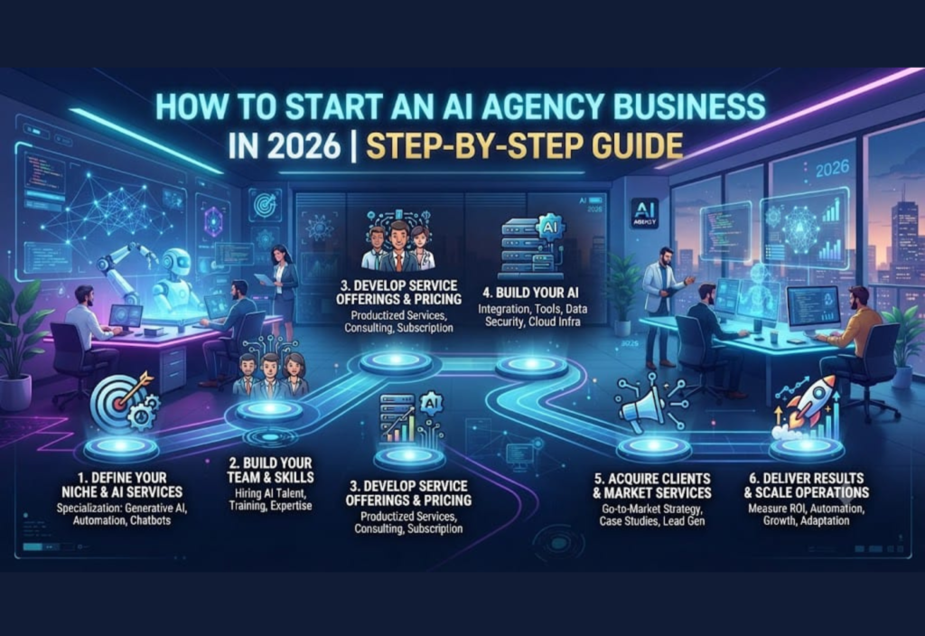 AI agency helping businesses with AI automation, chatbots, marketing, and workflow solutions in 2026