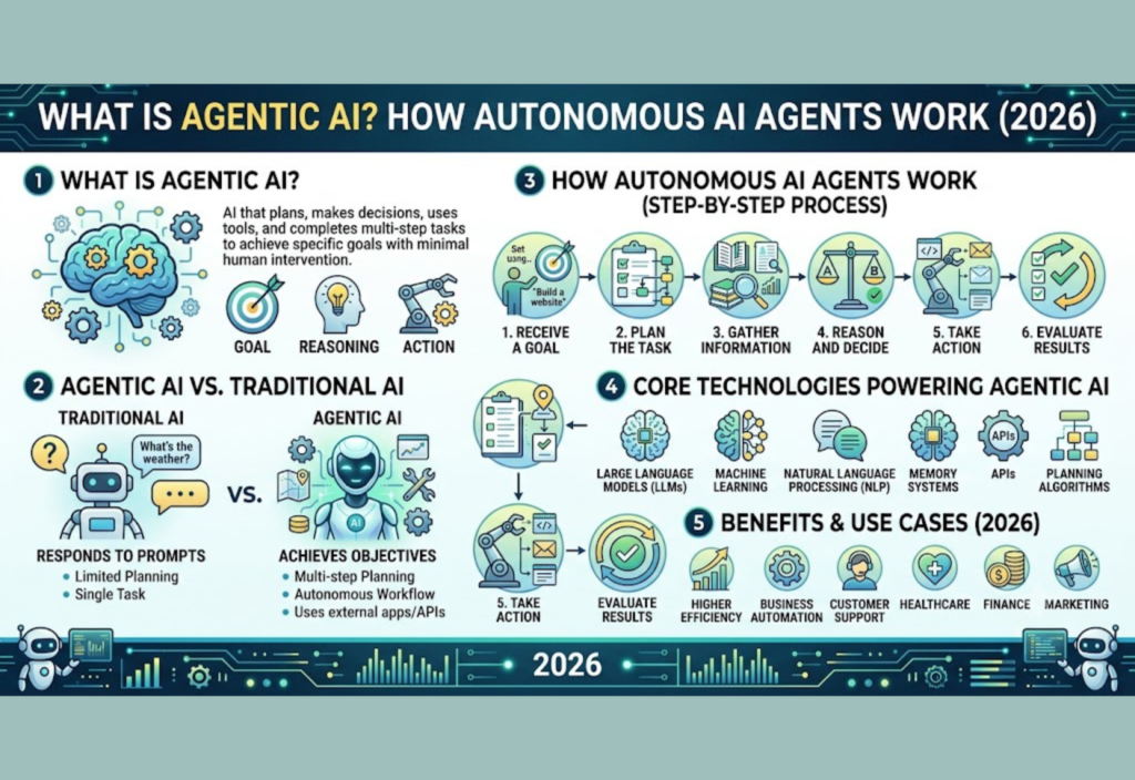 Agentic AI autonomous AI agents using artificial intelligence to plan, reason, and complete tasks